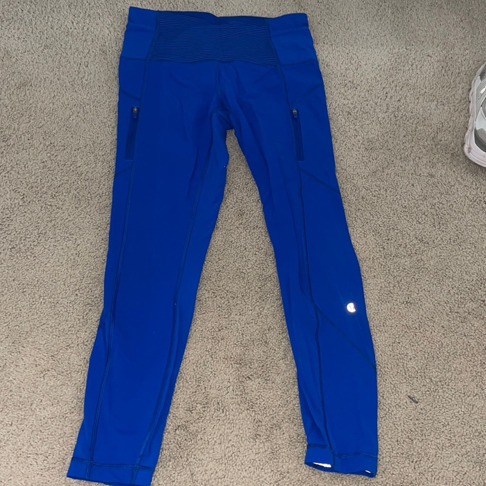 Lululemon Blue Zipper Leggings
